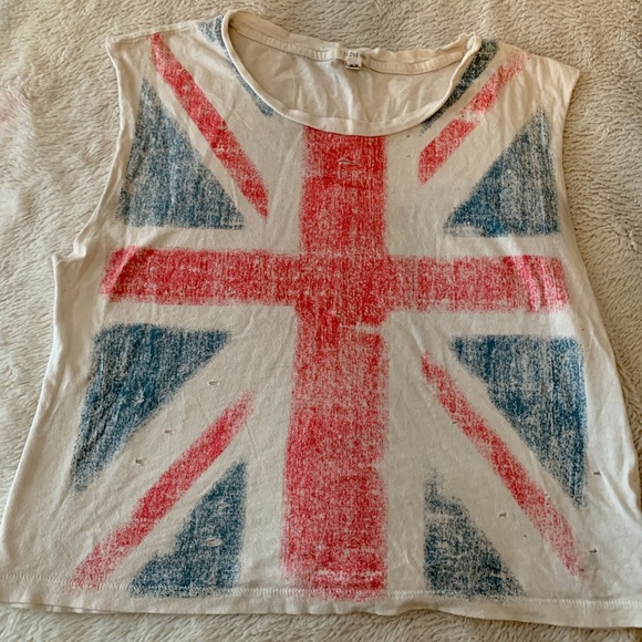 Forever 21 cropped United Kingdom flag tee shirt - Picture 1 of 3